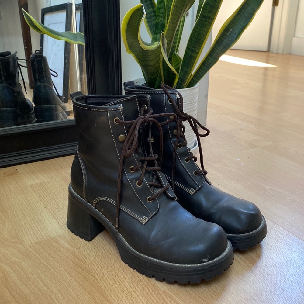 Vintage Lower East Side Platform Brown Boots